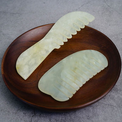 多形 天然のXiuyan Jade Gua Sha 頭部マッサージ用器具のための頭皮マッサージ用 Comb
