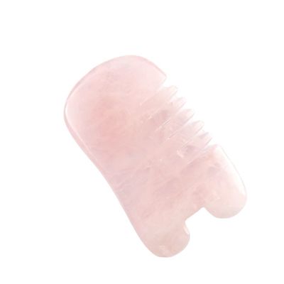 ローズクォーツ グア・シャ 頭皮マッサージ用 毛穴 マッサージ用 頭部マッサージ用 セルフケア スパ 顔リフティング 美容用品