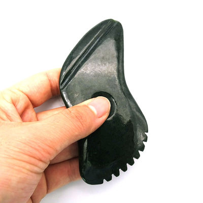 天然濃緑色ネフライト 玉 Gua Sha 体マッサージツール 全身を tradicional scraping 11.8cm*6cm*0.9cm