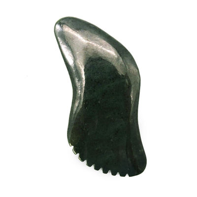 天然濃緑色ネフライト 玉 Gua Sha 体マッサージツール 全身を tradicional scraping 11.8cm*6cm*0.9cm
