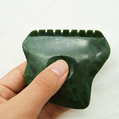 カスタマイズされたロゴ 緑色ネフライト玉 抗セルライト 顔のケア用グアシャスクラパー