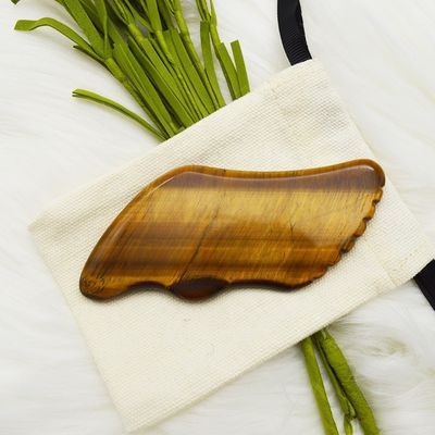 手作り グア・シャ 天然虎の目 肌マッサージ器 顔 眼 首 ノディ 筋肉リラックス OEM ODM