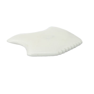 白玉グアシャ マッサージツール 顔マッサージ器と体SPA 针刺 9.5cm*7.5cm*0.7cm