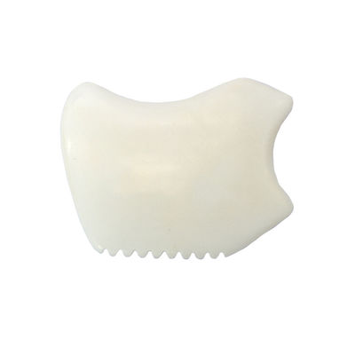 白玉グアシャ マッサージツール 顔マッサージ器と体SPA 针刺 9.5cm*7.5cm*0.7cm