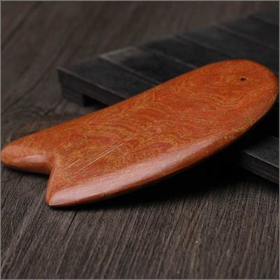 レッド・ビアン・ストーン・グア・シャ・ツール・フォー・スクレイピング マッサージ機 身体 10.5cm*6cm*0.7cm 長さ
