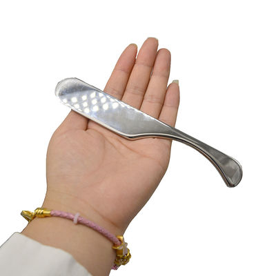 15.5*2.5cm シルバーグア・シャ・スクレイピング マッサージボード ボディ・グアシャ マッサージツール 痛みを和らげるためのステンレス鋼のスクレイピングツール