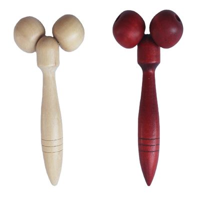 リフレクソロジー ヘッドバックセラピー SPAツール 多機能の木製マッサージ器と音楽機能 赤か黄色