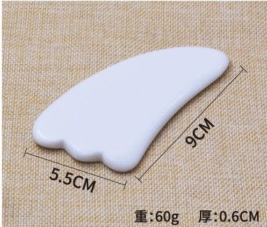 天然セラミック グアシャ マッサージ用 顔面用ツール グアシャ ボディ ホワイト ハンドヘルド