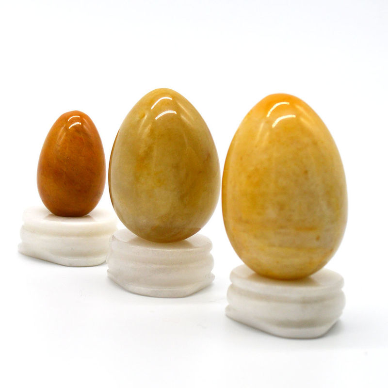 天然黄玉玉の卵でヴァギナを絞る ケーゲル運動ツール 45*30/40x30/x20mm