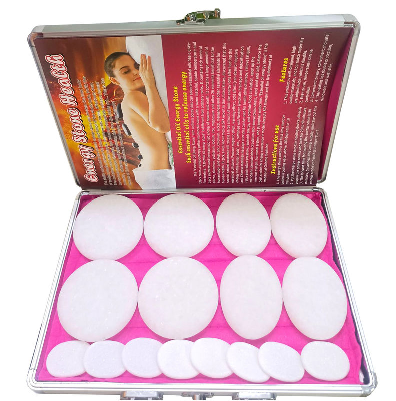 音楽機能 16pcs 白玉エネルギー石 美容マッサージヒーター スパ エッセンシャルオイルマッサージボックス 個人医療