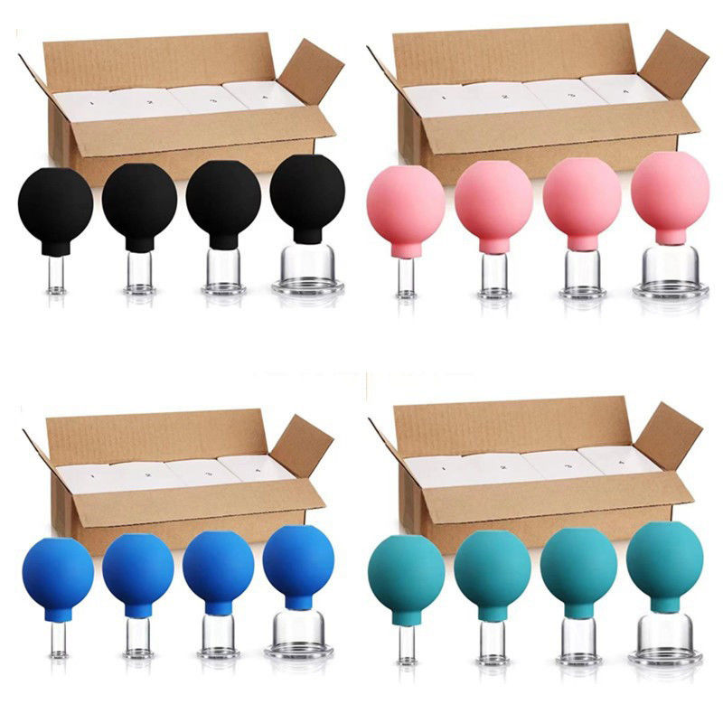 4Pcs PVC吸着真空マッサージボトル 健康のために健康改善のために真空カップングセラピーセット