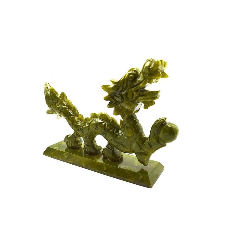 天然緑色の中国玉龍 装飾用品のためのフェンシュアイ様式で彫り