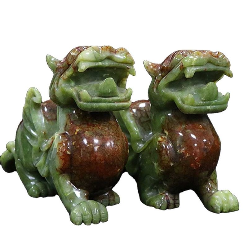 OEM ODM Jade Pixiu 彫刻型彫刻の中国のラッキーサクラード動物マスコット
