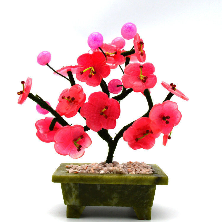 技法 彫刻 玉 梅 木 民芸 玉 花 彫刻 宝石 木 家庭 飾り
