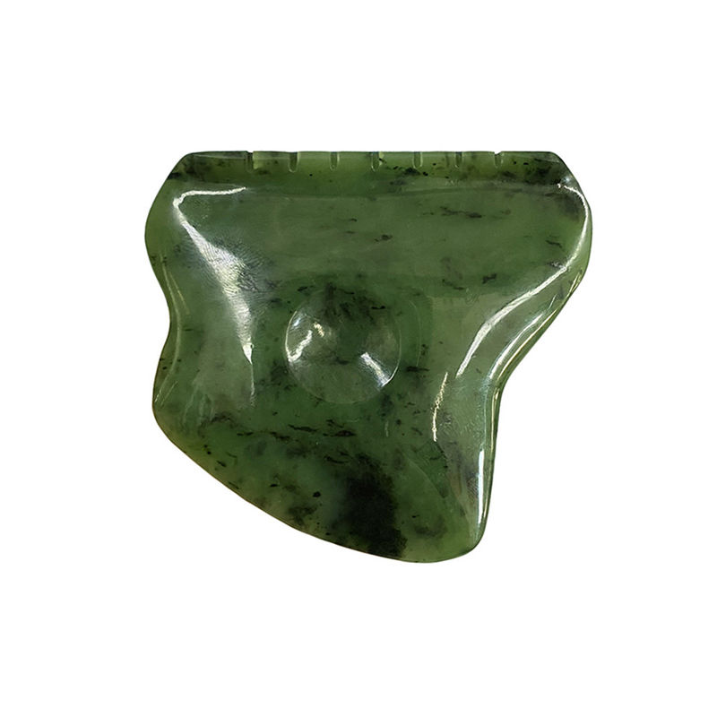 ボディマッサージ器 緑ネフライト 玉 Gua Sha スクラッピング マッサージツール 顔の緊張解消と自助