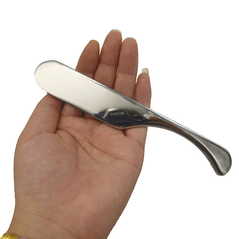 15.5*2.5cm シルバーグア・シャ・スクレイピング マッサージボード ボディ・グアシャ マッサージツール 痛みを和らげるためのステンレス鋼のスクレイピングツール